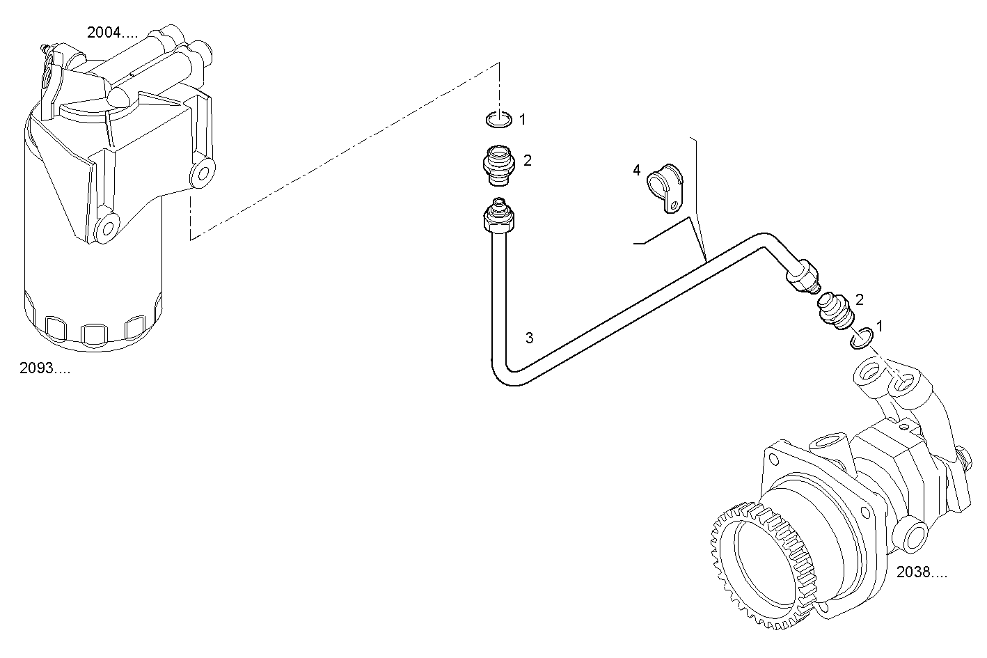 FUEL LINES -INLET TO FILTER - F3AE9685A*E001 CURSOR 10 - TIER 3 parts diagram