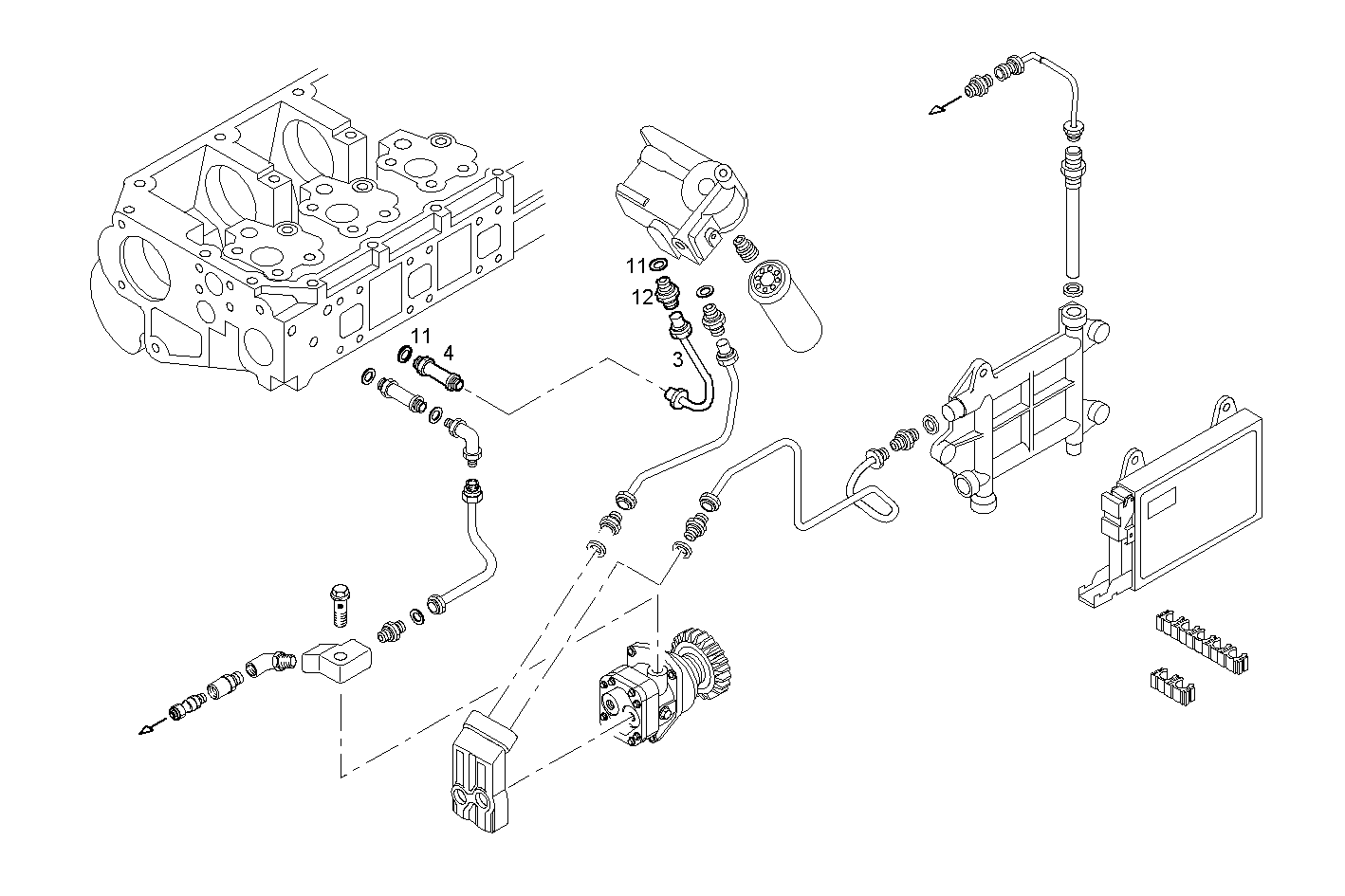 FUEL LINES - FILTER TO CYLINDER HEAD - CURSOR78TE2.1A559 CURSOR 8 parts diagram