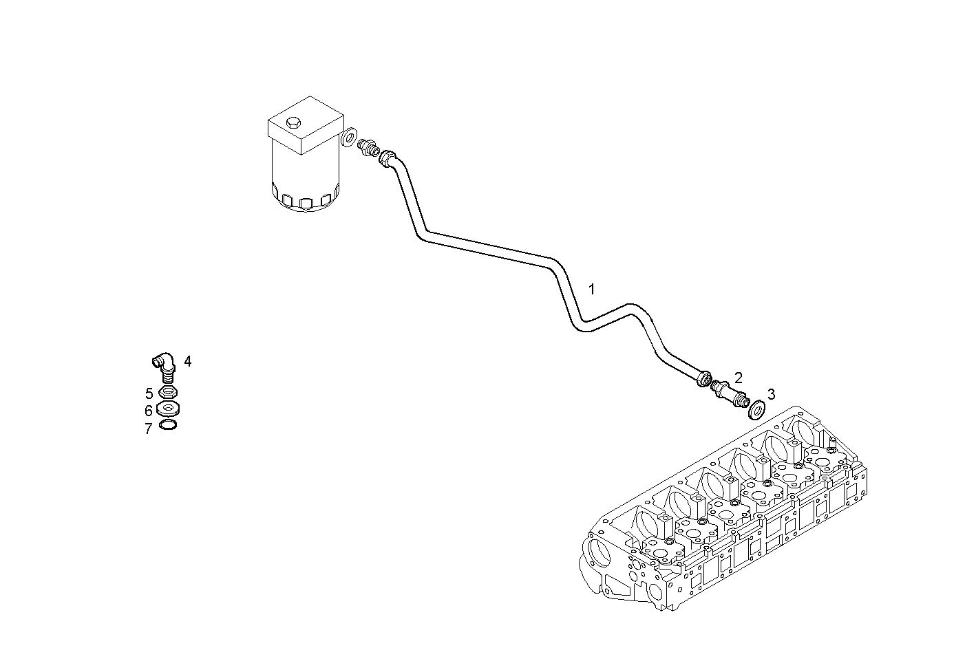 FUEL LINES - FILTER TO CYLINDER HEAD - CURSOR78TE2.A850 CURSOR 8 parts diagram