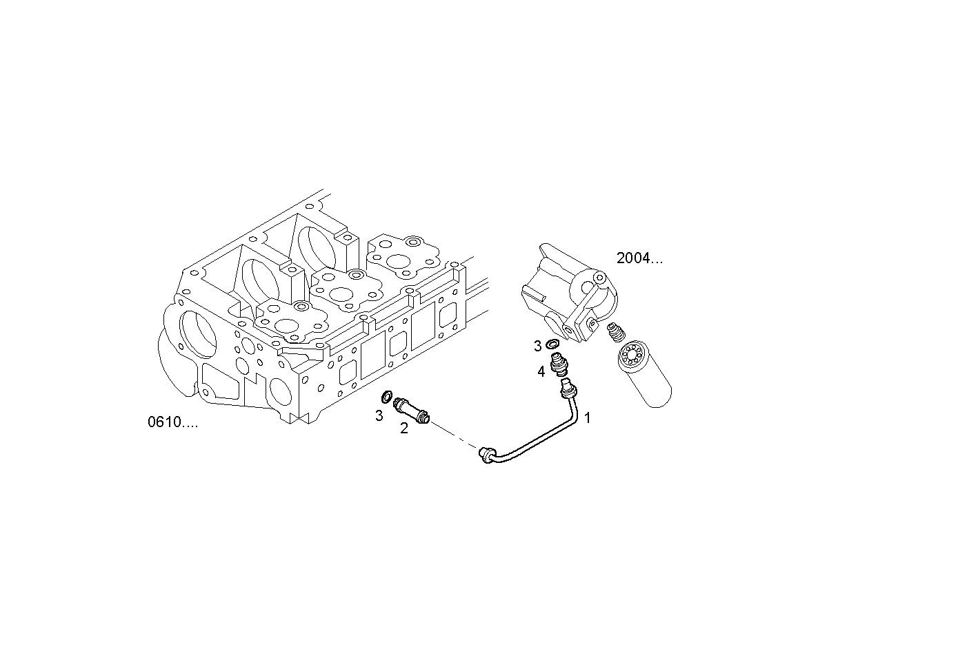 FUEL LINES - FILTER TO CYLINDER HEAD - F3BE0681M*B722 CURSOR 13 - EURO 3 parts diagram