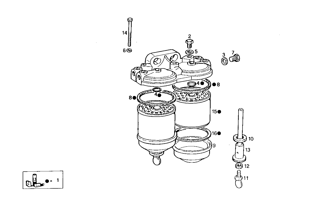 FUEL FILTER (COMPONENTS) - 8061M12.00 8061M12 parts diagram