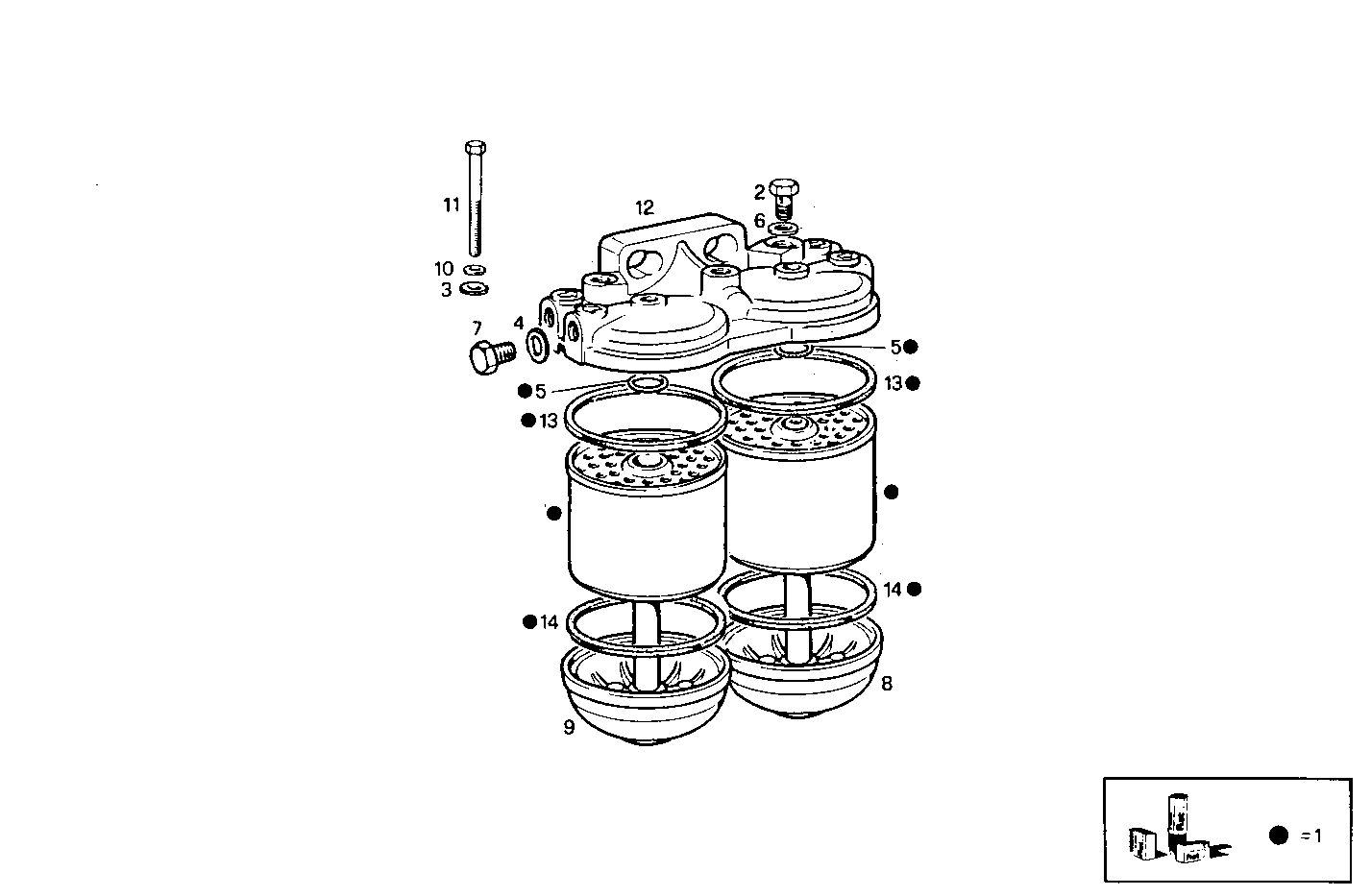 FUEL FILTER (COMPONENTS) - 8041M08.01 8041M08 parts diagram