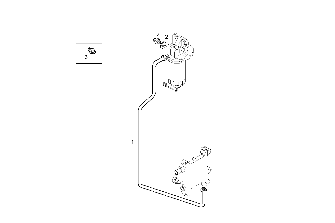 FUEL LINES - PREFILTER TO E.C.U. - CURSOR78TE2.A001 CURSOR 8 parts diagram