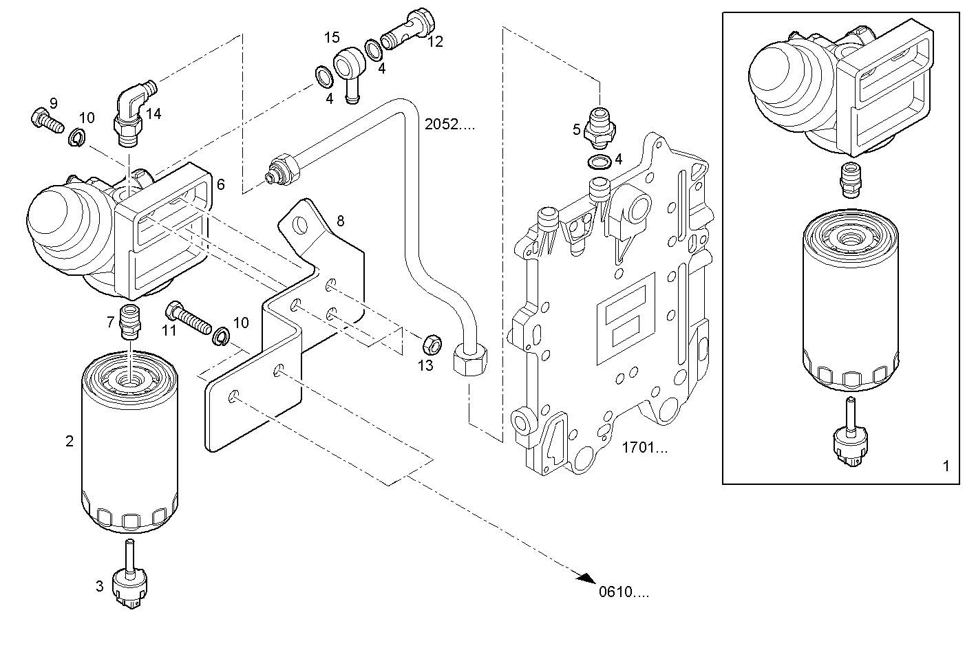 FUEL PREFILTER - CURSOR13TE3X.R991 CURSOR 13 - TIER 3 parts diagram