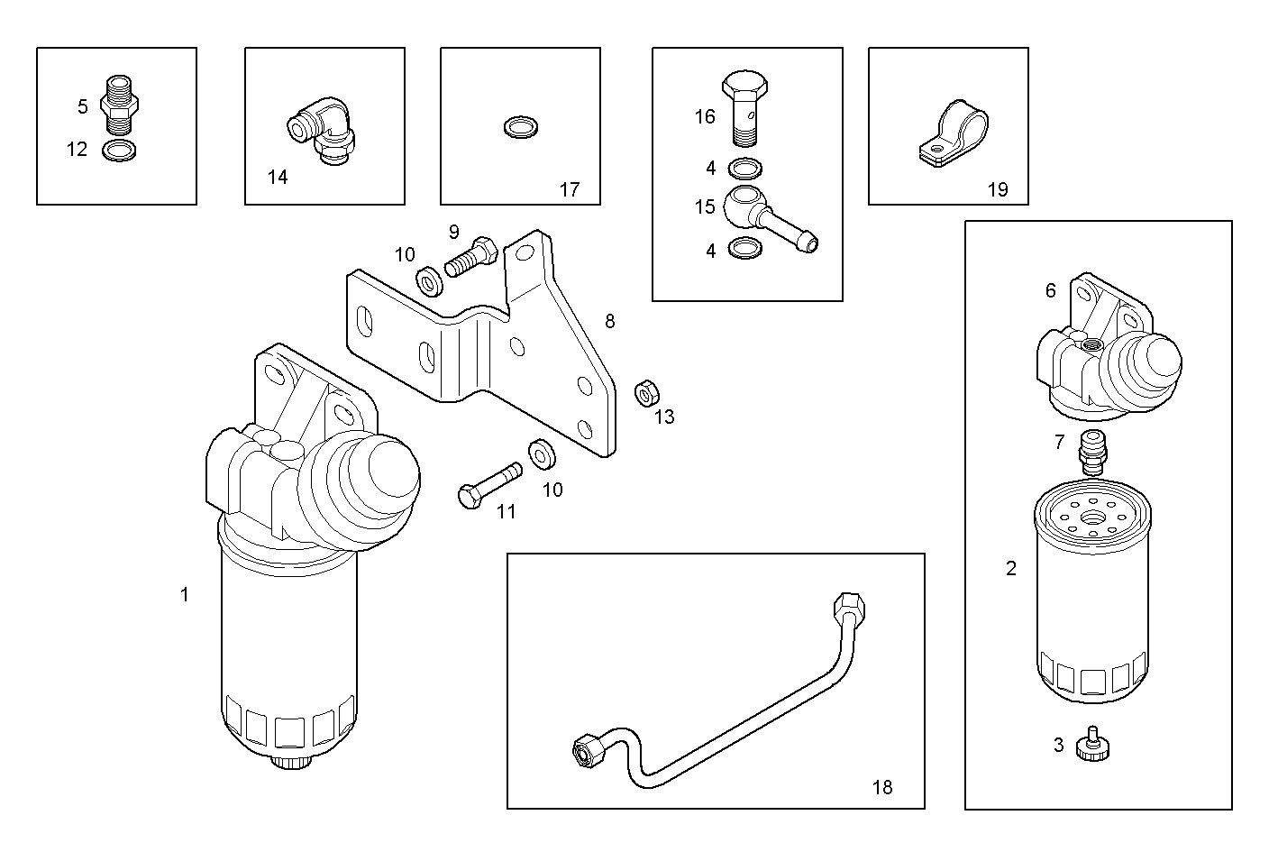 FUEL PREFILTER - C13ENTI20.00 CURSOR 13 - TIER 2 parts diagram