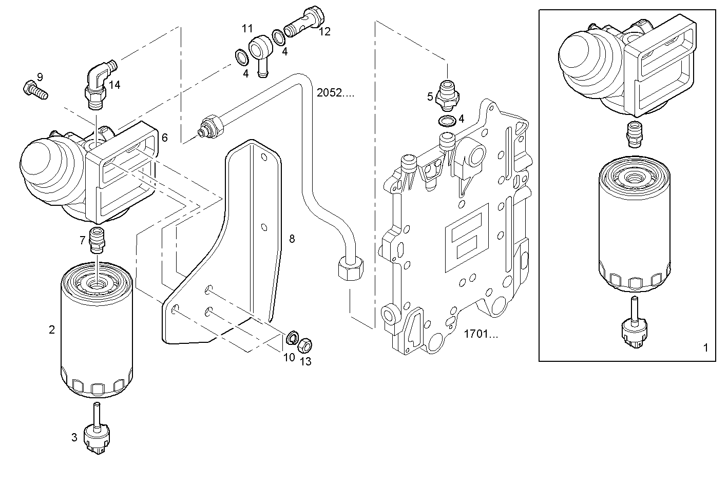 FUEL PREFILTER - C87ENTX60.00 CURSOR 9 - TIER 3 parts diagram