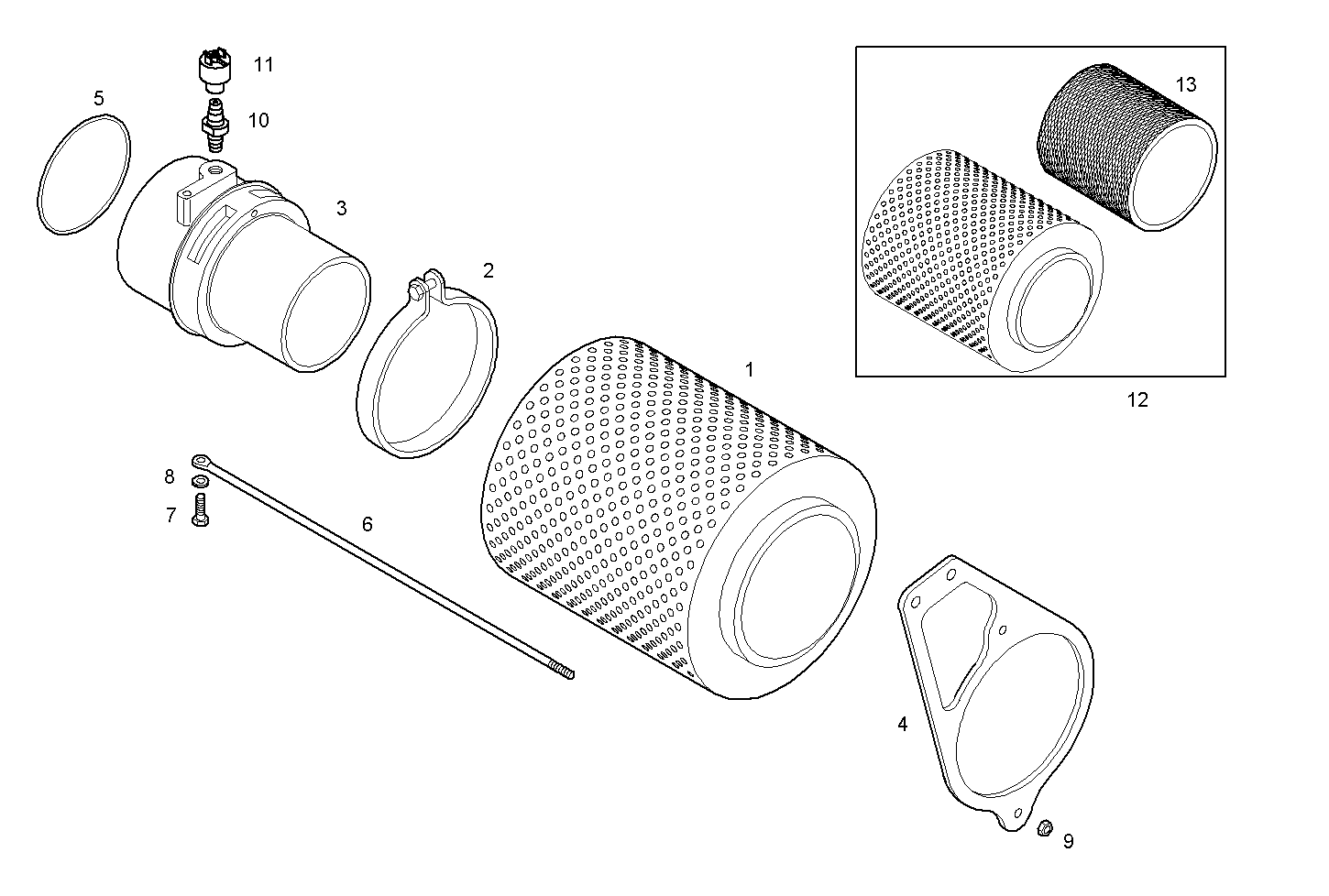 AIR CLEANER - N67MNSM22.10 NEF 6 mechanic. parts diagram