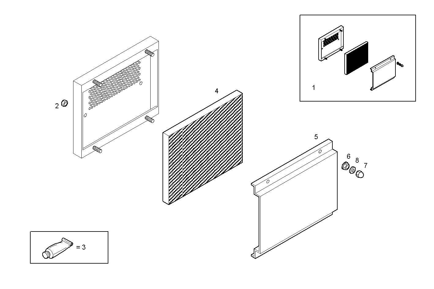 AIR CLEANER - N67MNAM15.31 NEF 6 mechanic. parts diagram
