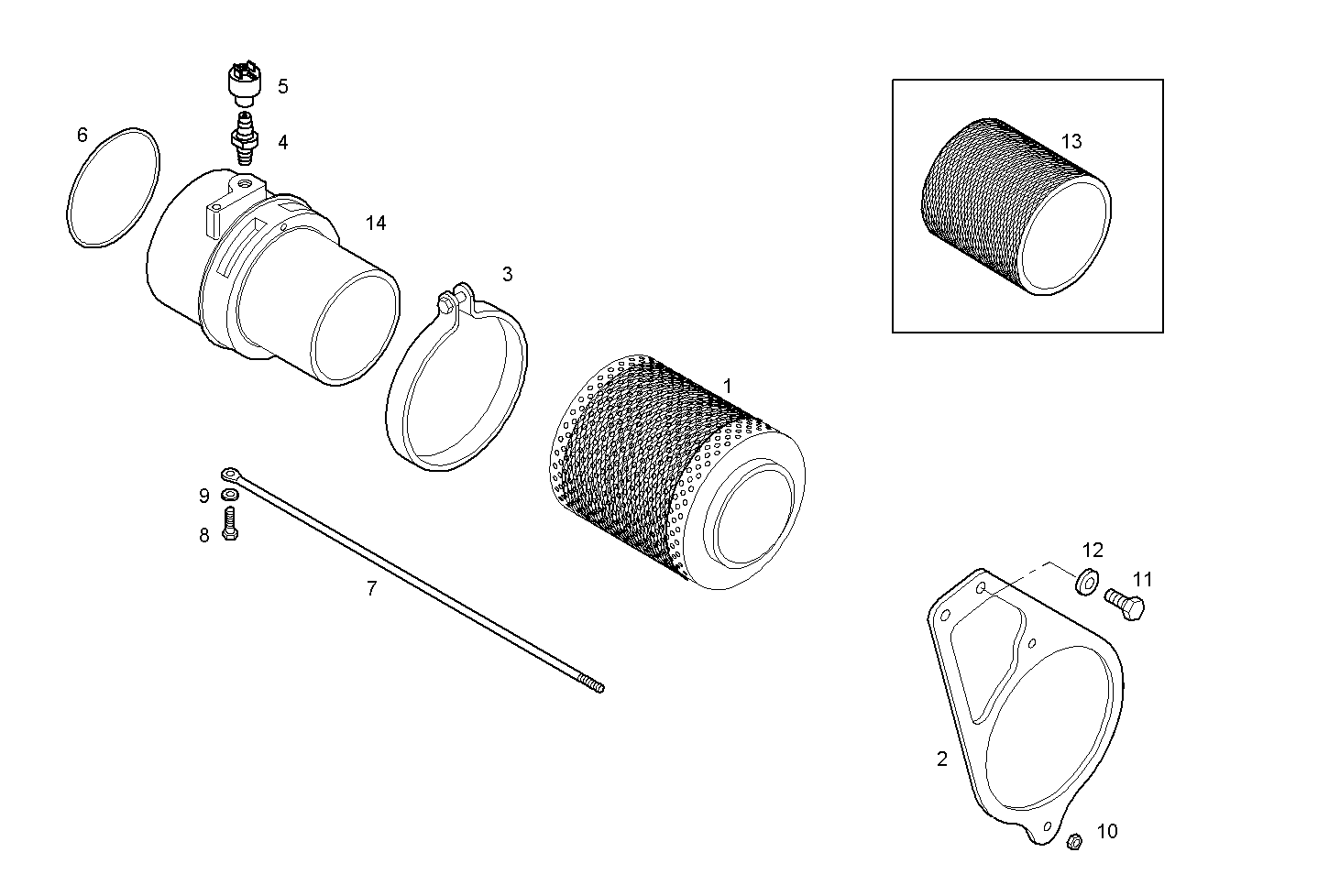 AIR CLEANER - N60ENTM40.10 NEF 6 electron. parts diagram