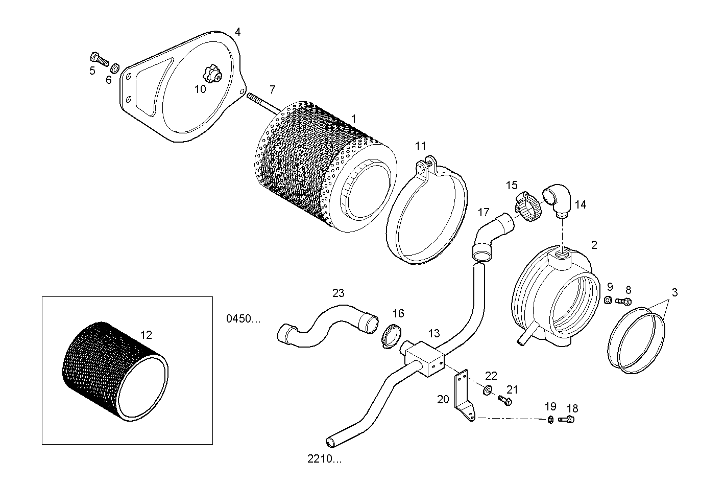 AIR CLEANER - C13ENTM77.10 CURSOR 13 parts diagram
