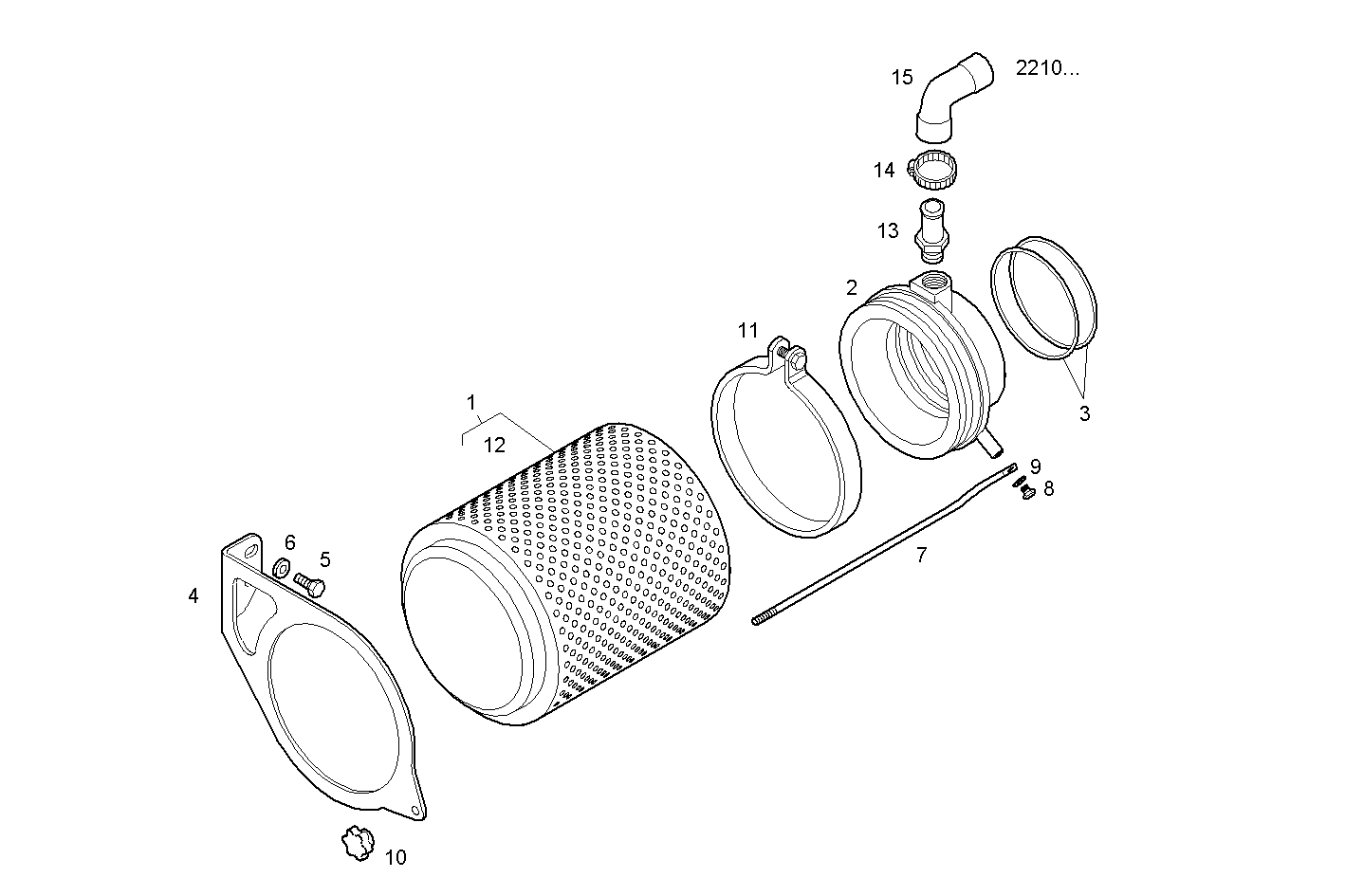 AIR CLEANER - C13ENTM77.10 CURSOR 13 parts diagram