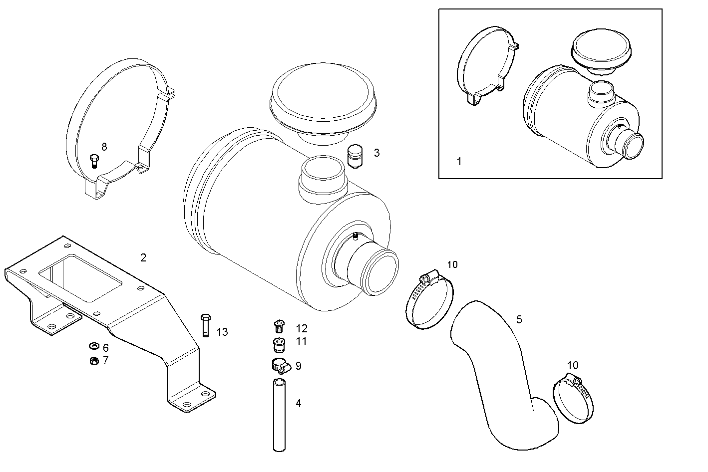 AIR CLEANER - N40ENTE21.00A001 NEF 4 electron. - TIER 2 parts diagram