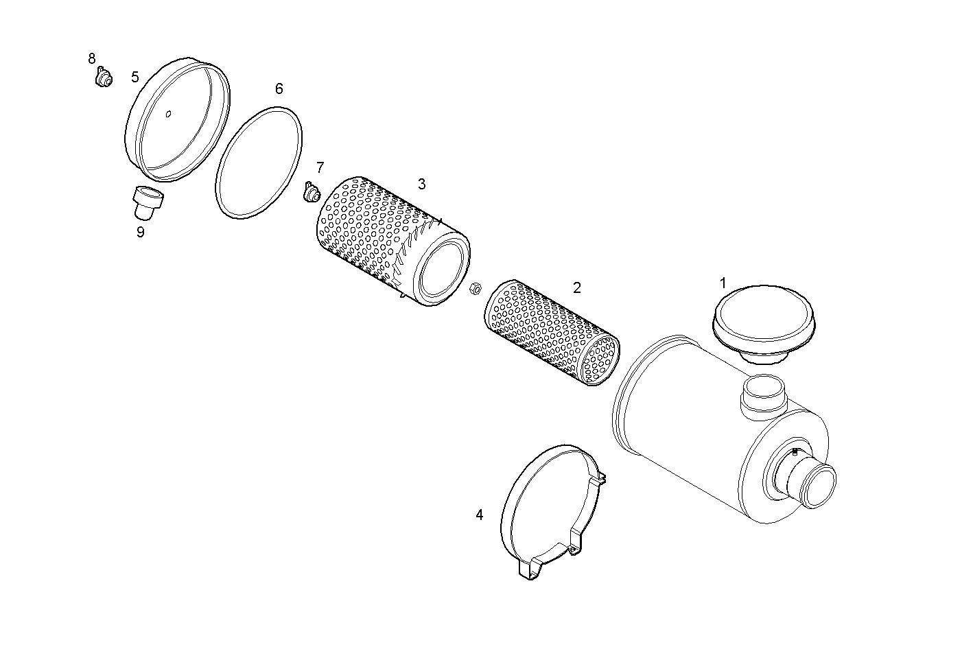 AIR CLEANER - N40ENTE21.00A001 NEF 4 electron. - TIER 2 parts diagram