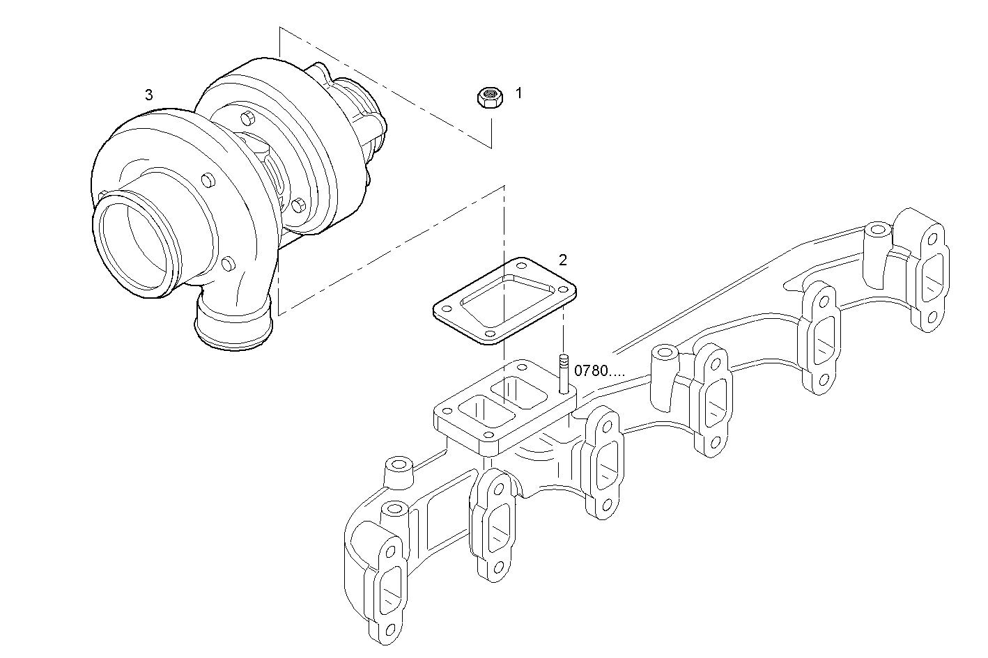 TURBOCHARGER - F4GE9684D*J601 NEF 6 mechanic. - TIER 3 parts diagram