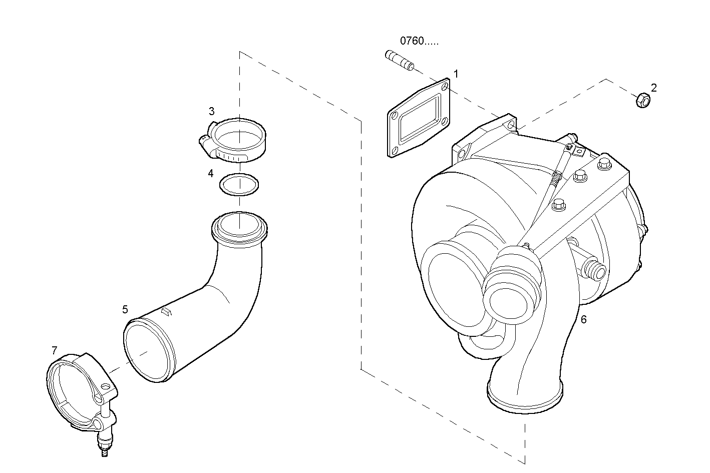 TURBOCHARGER - F2BE0684B*B131 CURSOR 8 - TIER 2 parts diagram