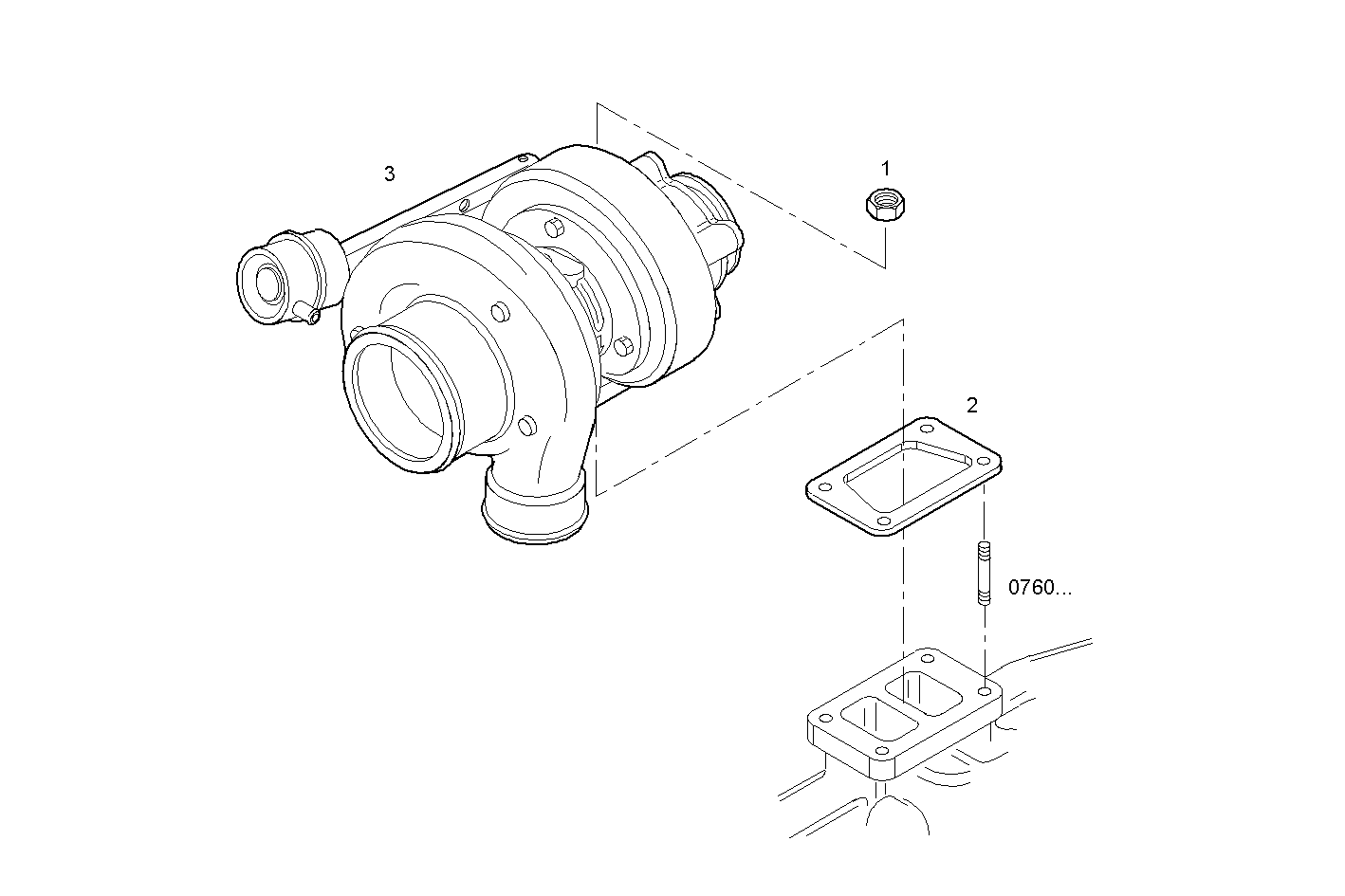 TURBOCHARGER - N45MNSE00.00A001 NEF 4 mechanic. - TIER 2 parts diagram