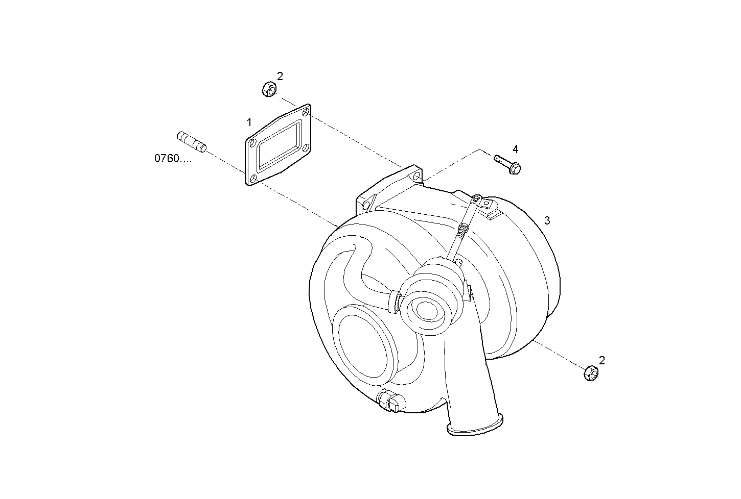 TURBOCHARGER - C10ENTD20.00 CURSOR 10 - TIER 2 parts diagram