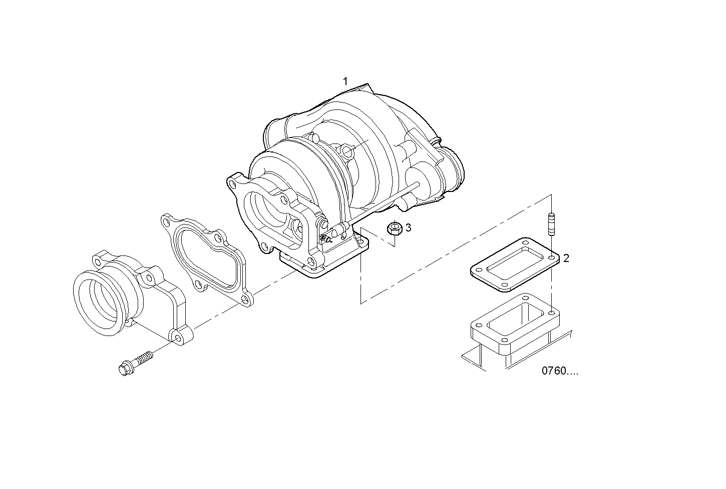 TURBOCHARGER - N45MNSE00.00A002 NEF 4 mechanic. - TIER 2 parts diagram