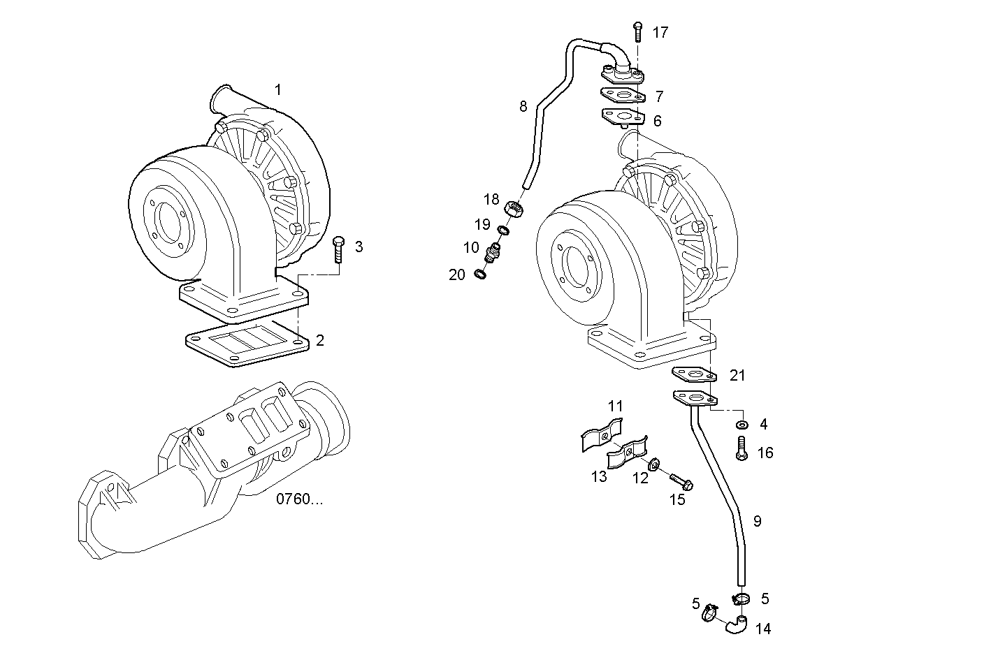 TURBOCHARGER - 8061.25.462 8061.25 parts diagram