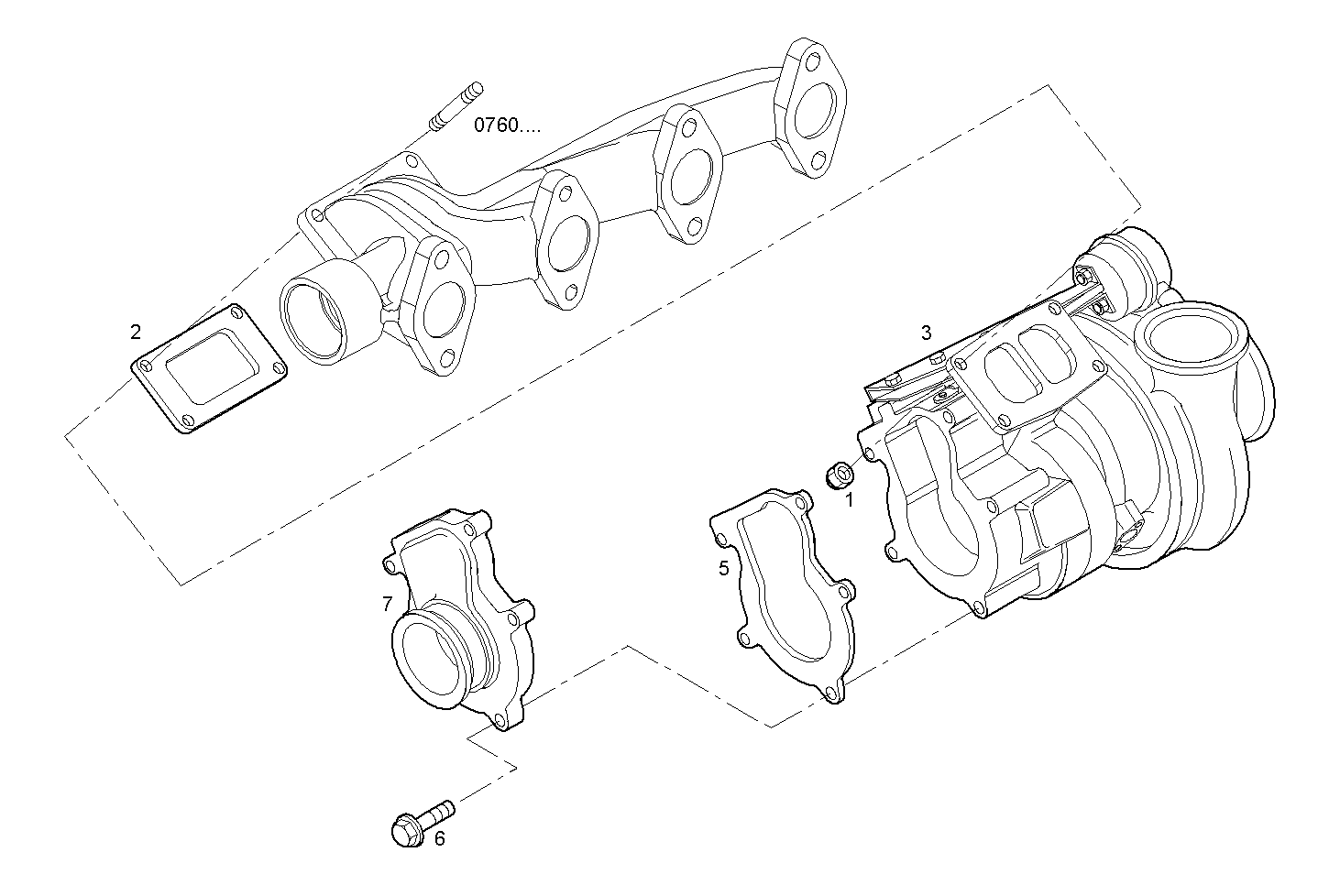 TURBOCHARGER - N67MNTE21.00L002 NEF 6 electron. - TIER 2 parts diagram