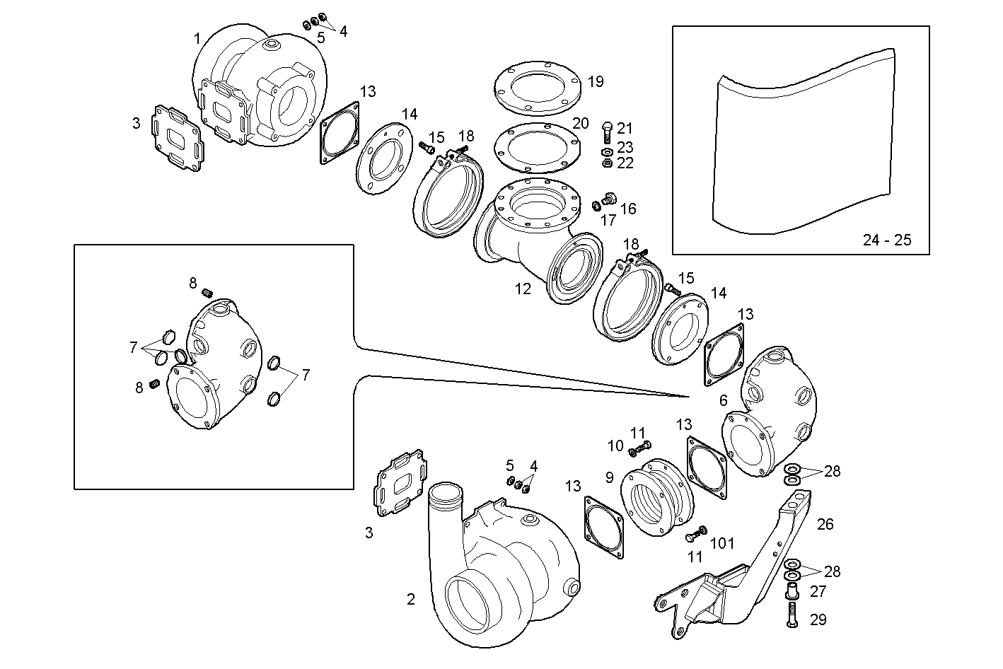 TURBOCHARGER - C13ENTM77.10 CURSOR 13 parts diagram