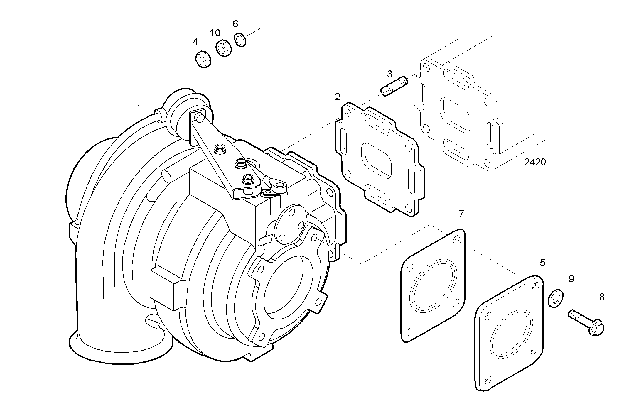 TURBOCHARGER - C78ENTM55.10 CURSOR 8 parts diagram