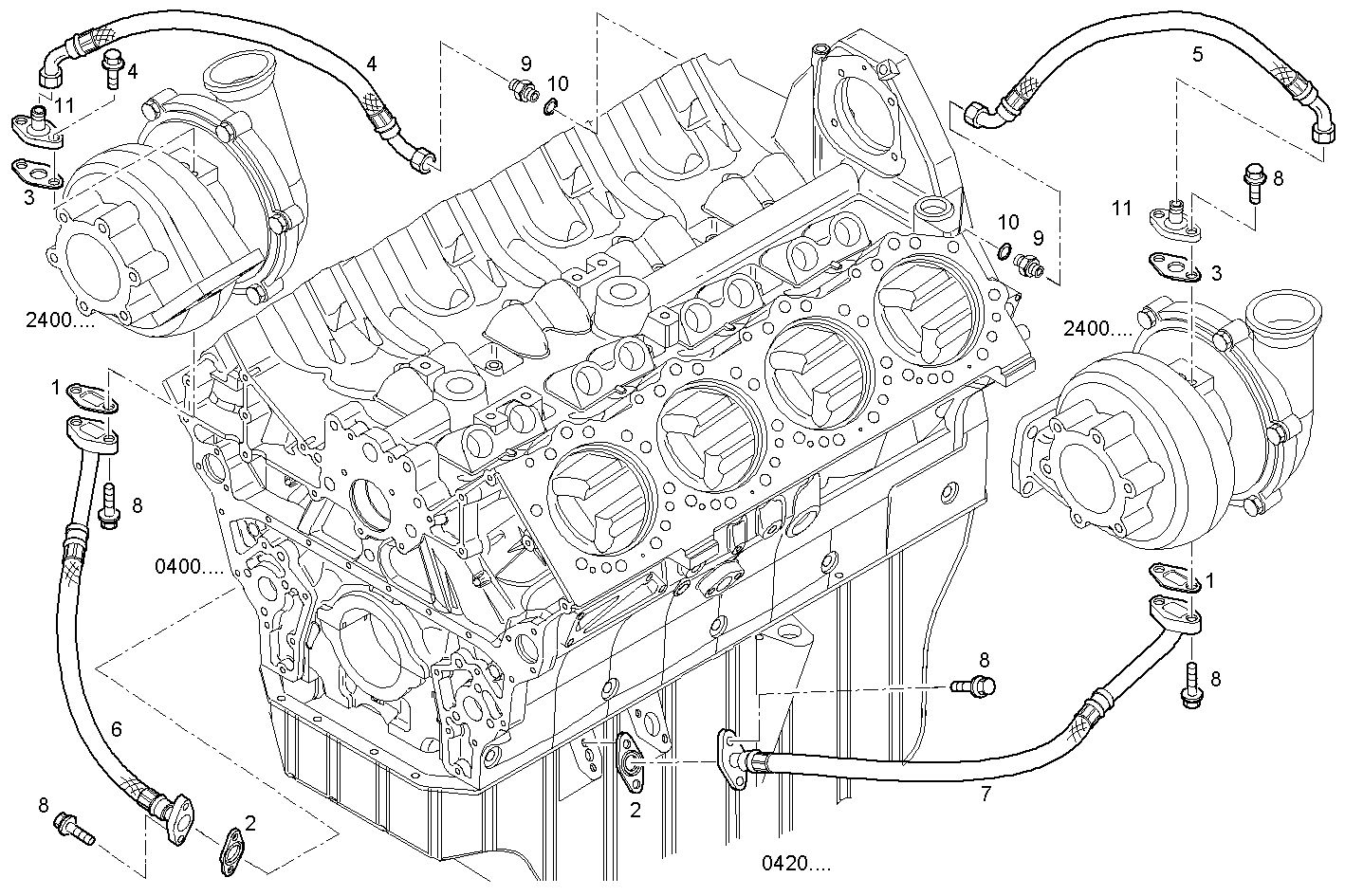 TURBOCHARGER - FVAE2885X*A100 VECTOR 8 parts diagram