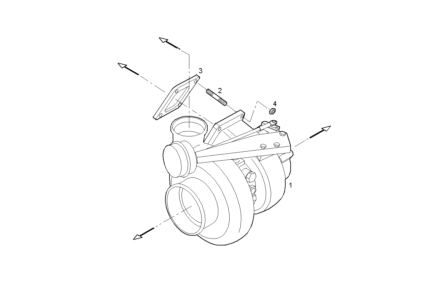 TURBOCHARGER - F2BE0642A*A003 CURSOR 8 CNG parts diagram