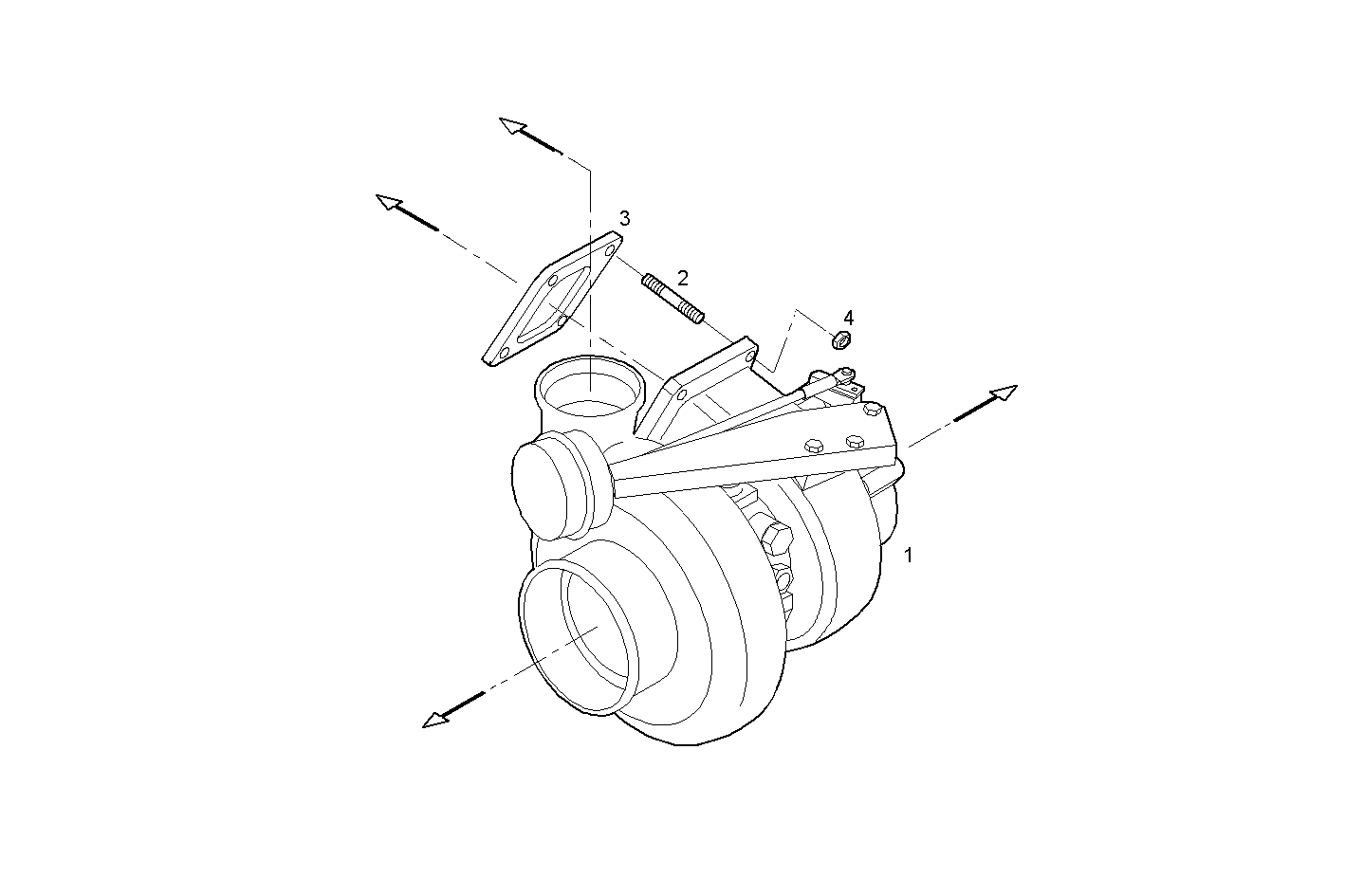 TURBOCHARGER - F2BE0642A*A002 CURSOR 8 CNG parts diagram