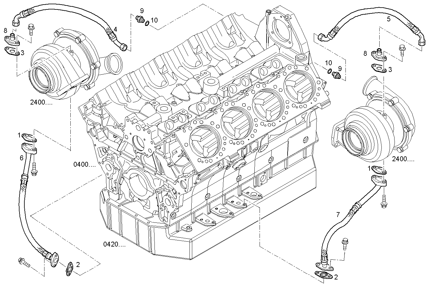 TURBOCHARGER - FVAE2884AB201 VECTOR 8 parts diagram