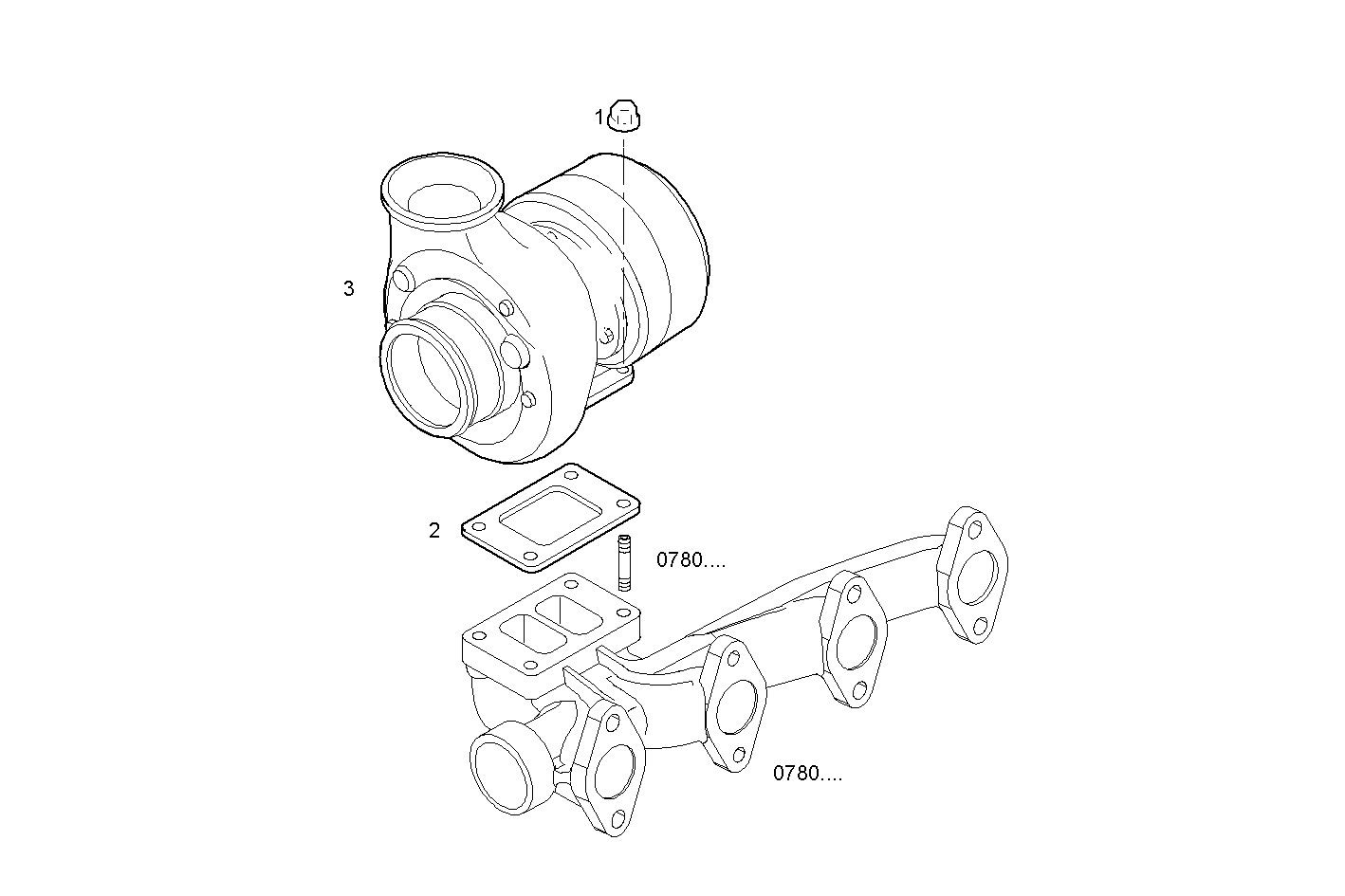 TURBOCHARGER - N67ENTX20.00A800 NEF 6 electron. - TIER 3 parts diagram