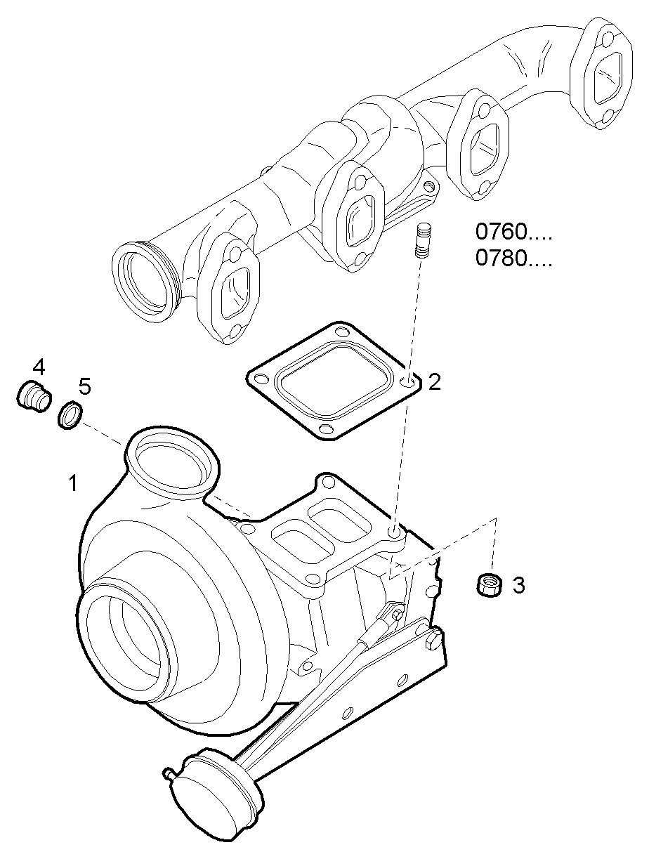 TURBOCHARGER - F4BE0647A*B100 NEF 6 CNG parts diagram