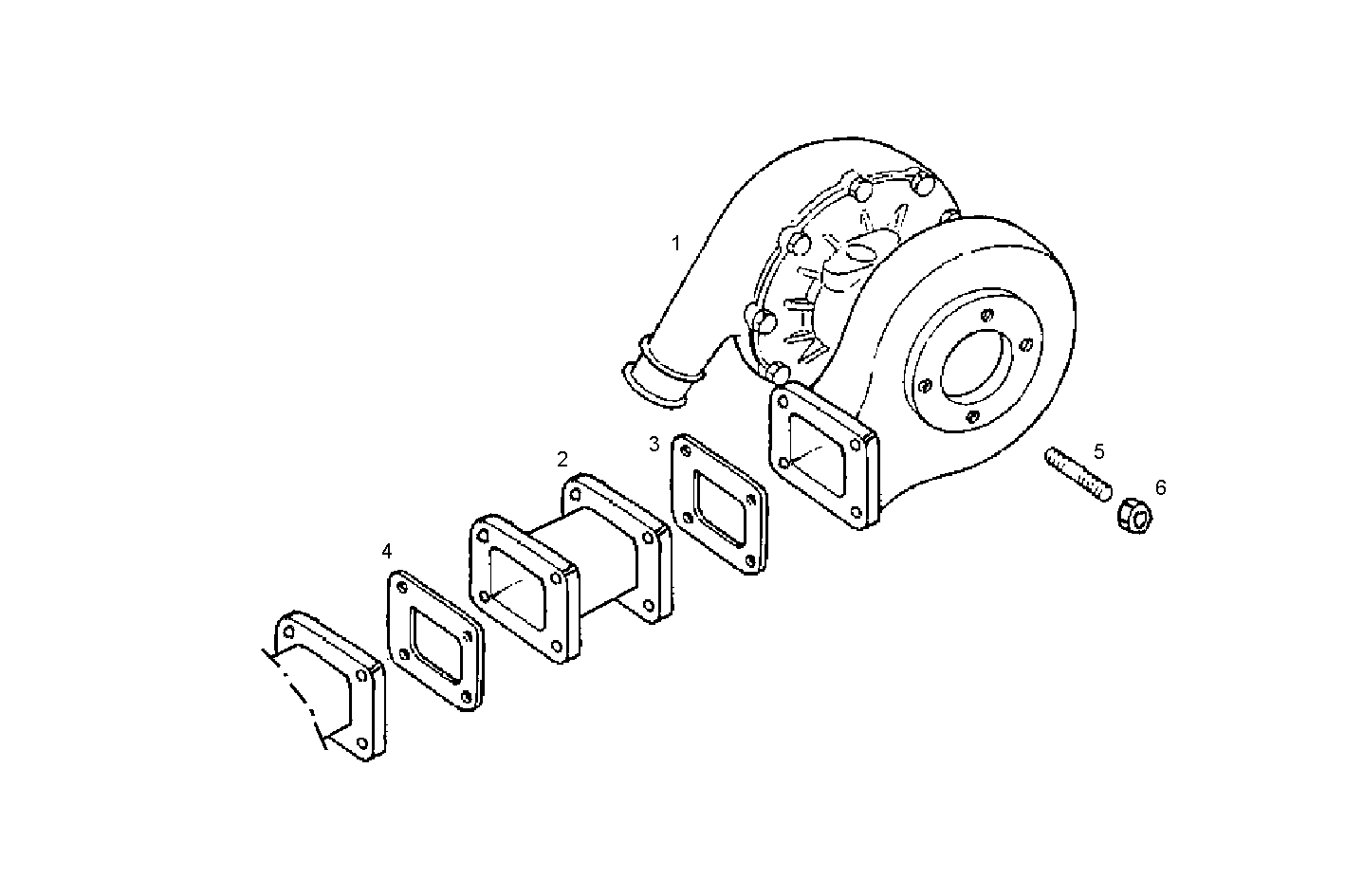 TURBOCHARGER - N60ENTF40.00 NEF 6 electron. parts diagram