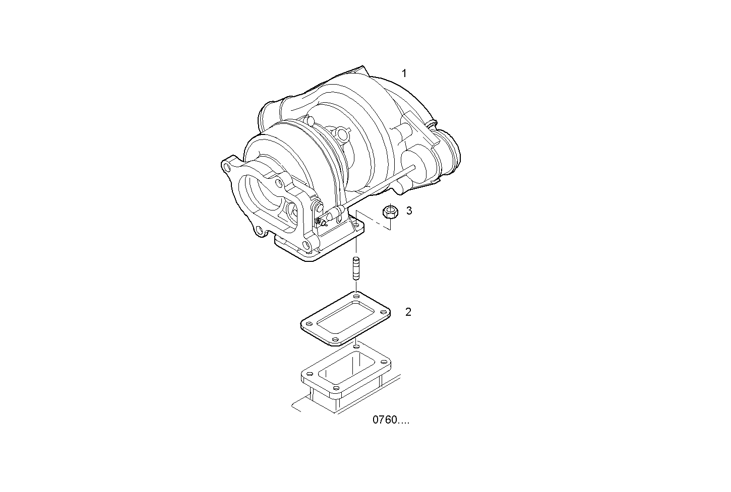 TURBOCHARGER - F4GE9685A*J600 NEF 6 mechanic. - TIER 3 parts diagram