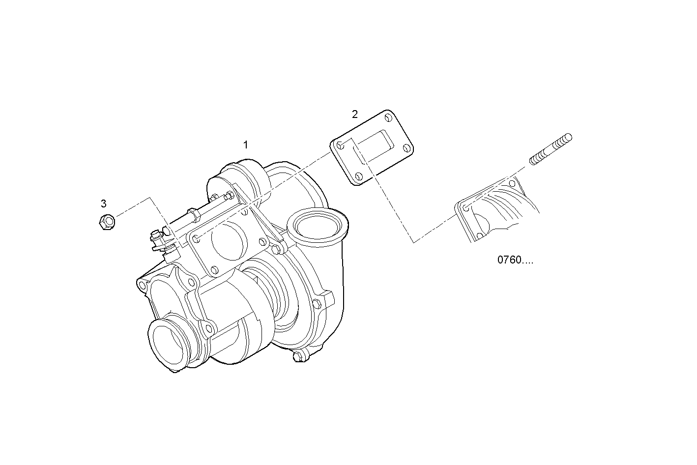 TURBOCHARGER - N67MNTX20.00A001 NEF 6 mechanic. - TIER 3 parts diagram