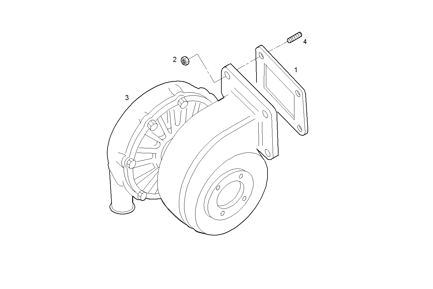 TURBOCHARGER - F3BE9687A*E001 CURSOR 13 - TIER 3 parts diagram
