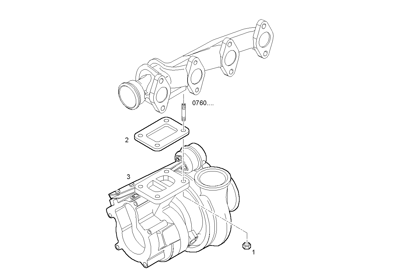 TURBOCHARGER - F4AE3682E*P100 NEF 6 electron. - EURO 4 parts diagram