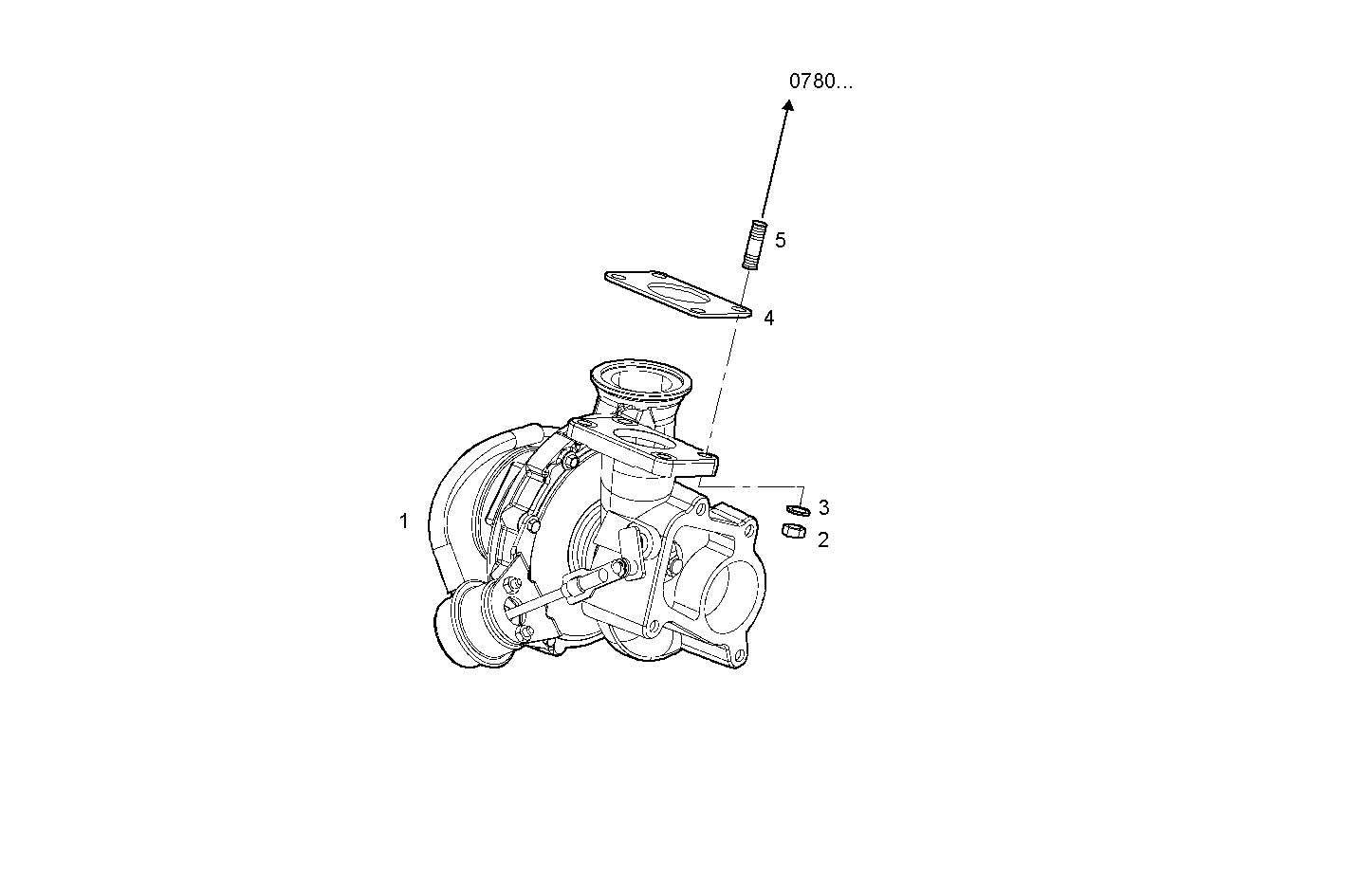 TURBOCHARGER - F4AE3481D*P103 NEF 4 electron. - EURO 4 parts diagram