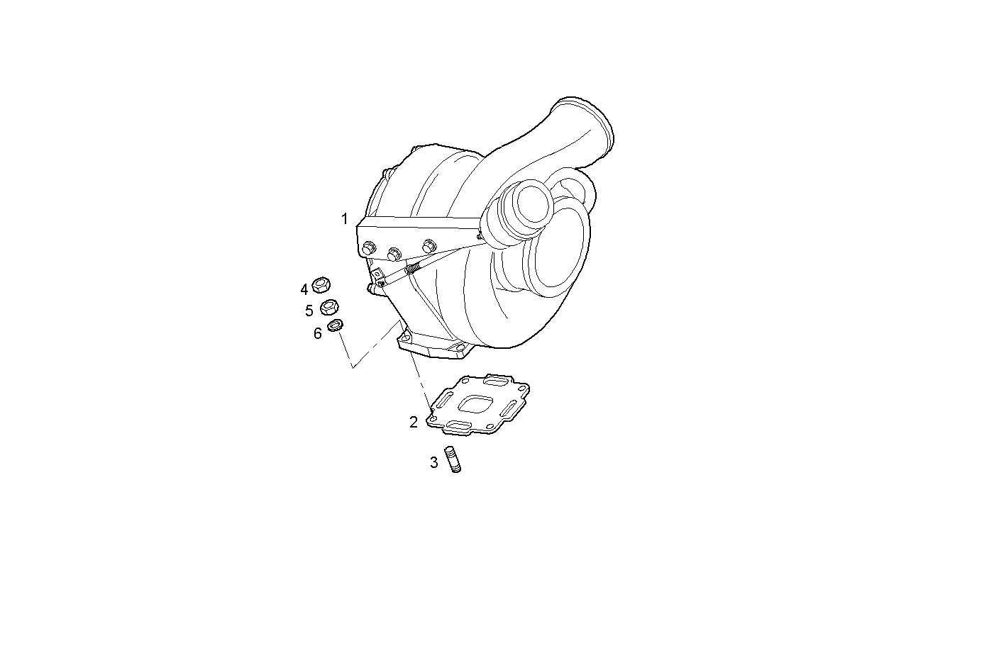 TURBOCHARGER - N60ENTM40.10A001 NEF 6 electron. parts diagram