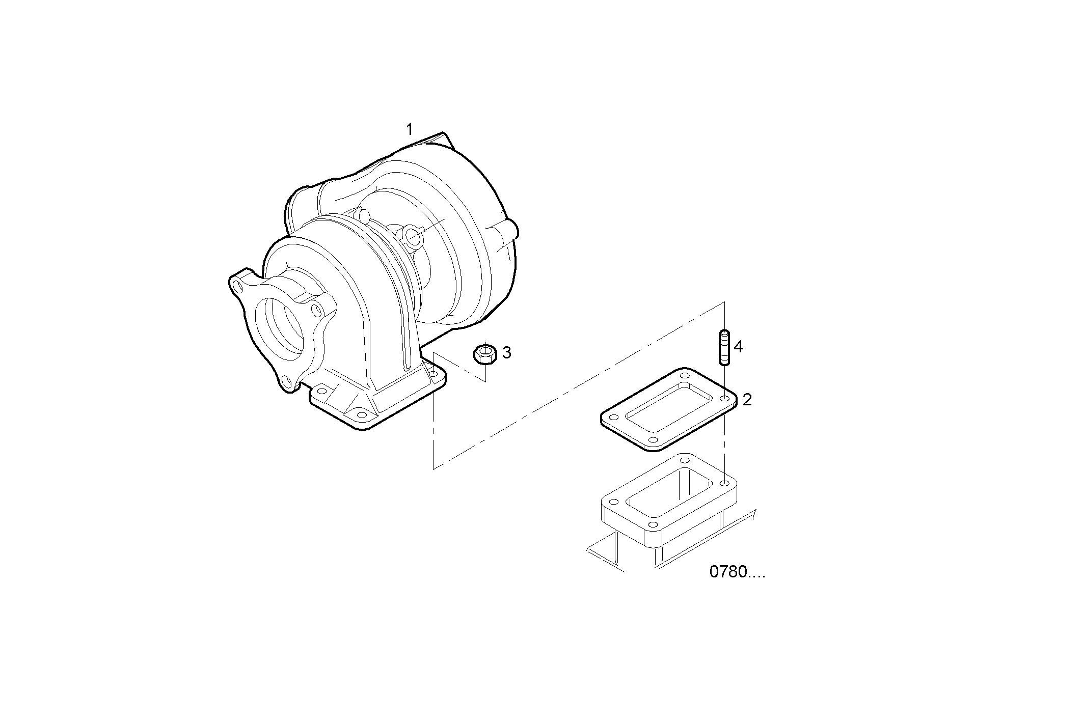 TURBOCHARGER - N45MSTX20.50 NEF 4 mechanic. - TIER 3 parts diagram