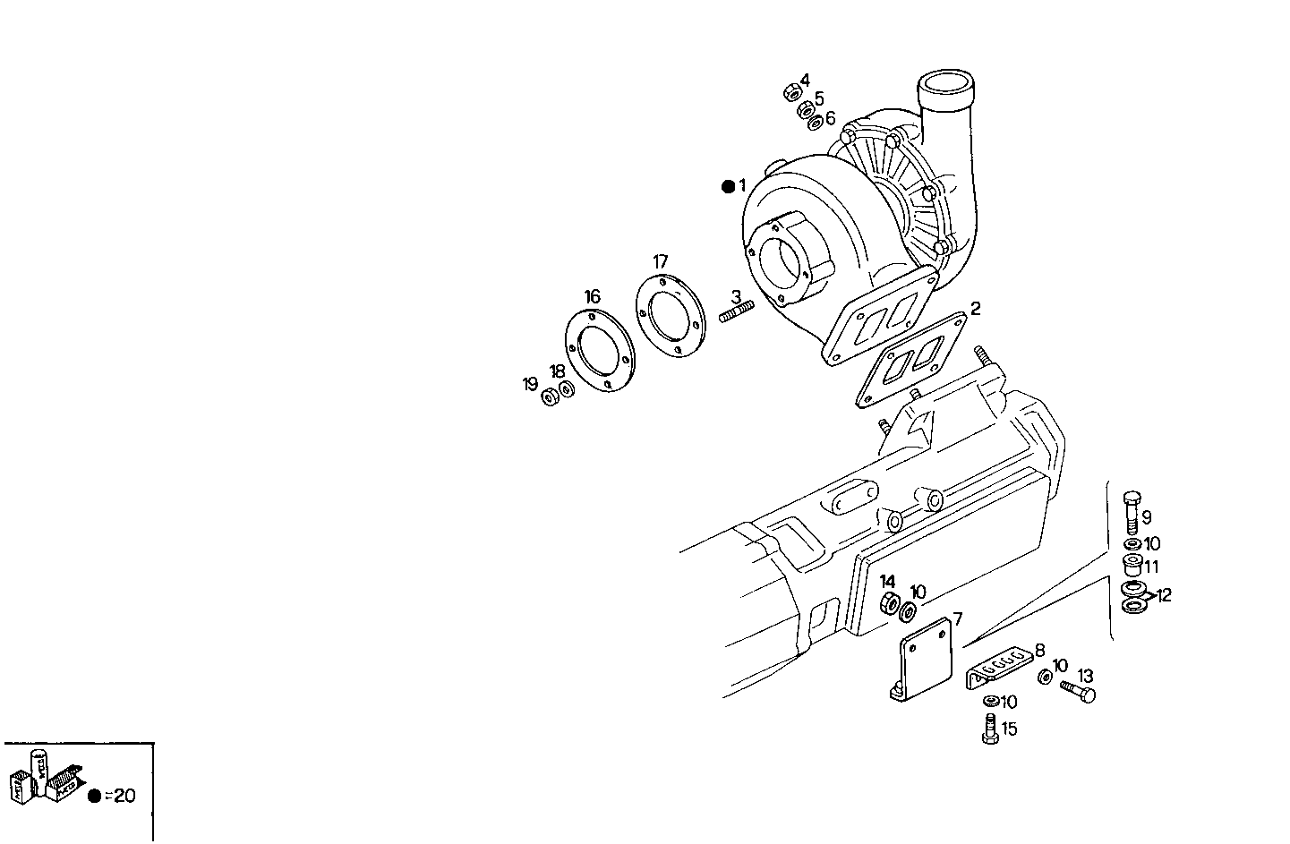 TURBOCHARGER - 8281SRM70.30 8281SRM70 parts diagram