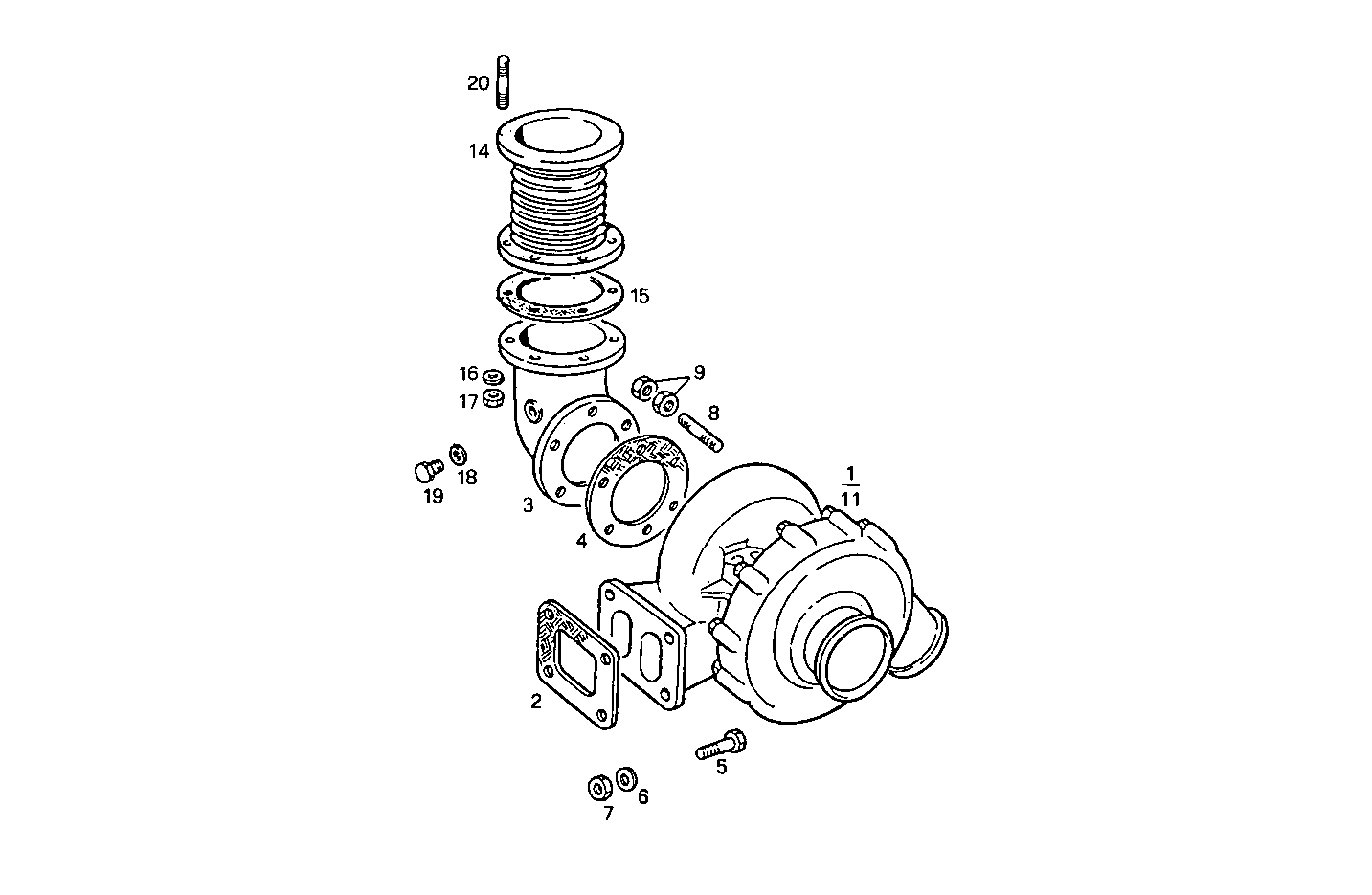 TURBOCHARGER - 8210Si15.00A550 8210Si15 parts diagram