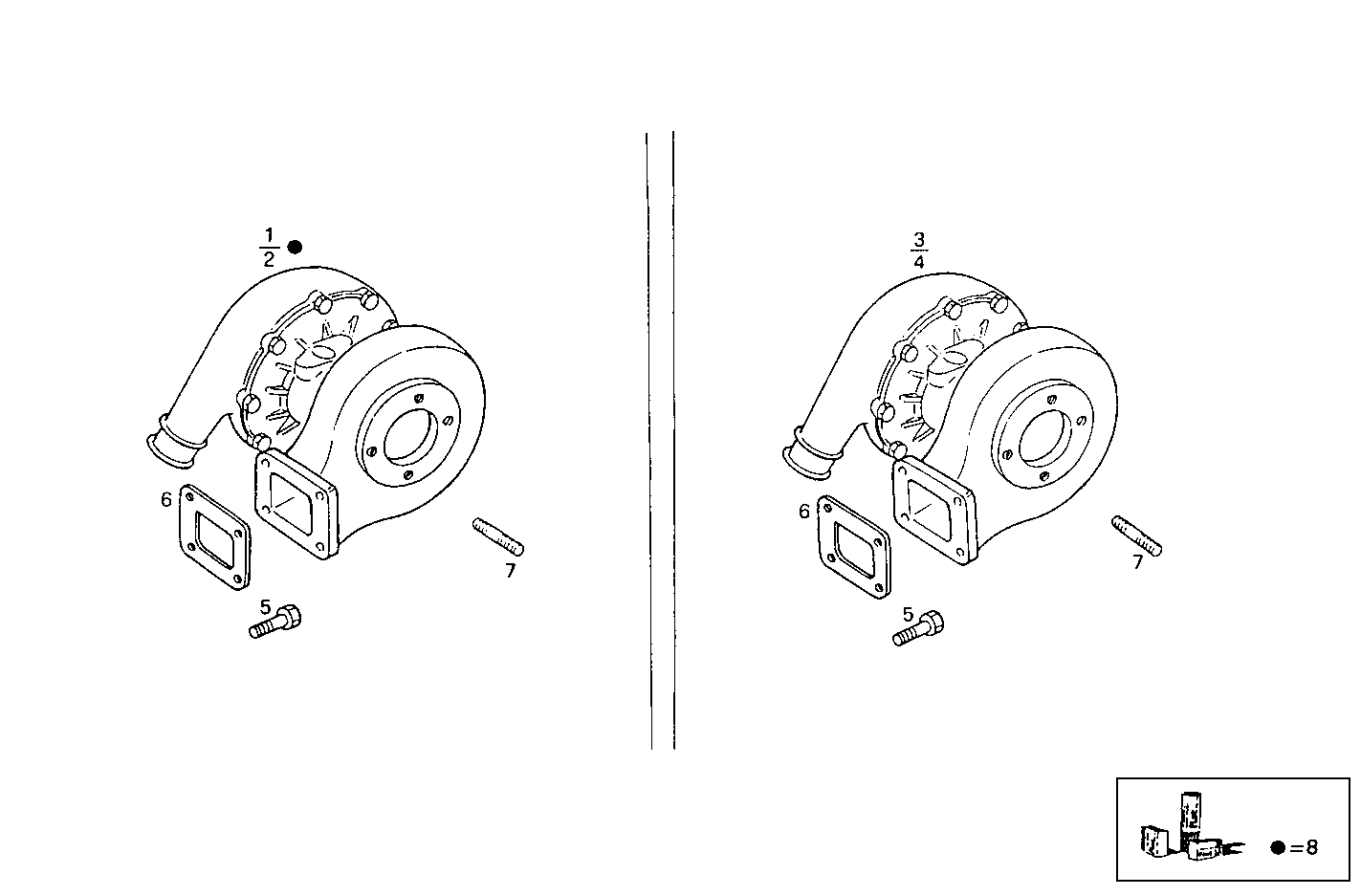 TURBOCHARGER - 8280SRC20.00 8280SRC20 parts diagram