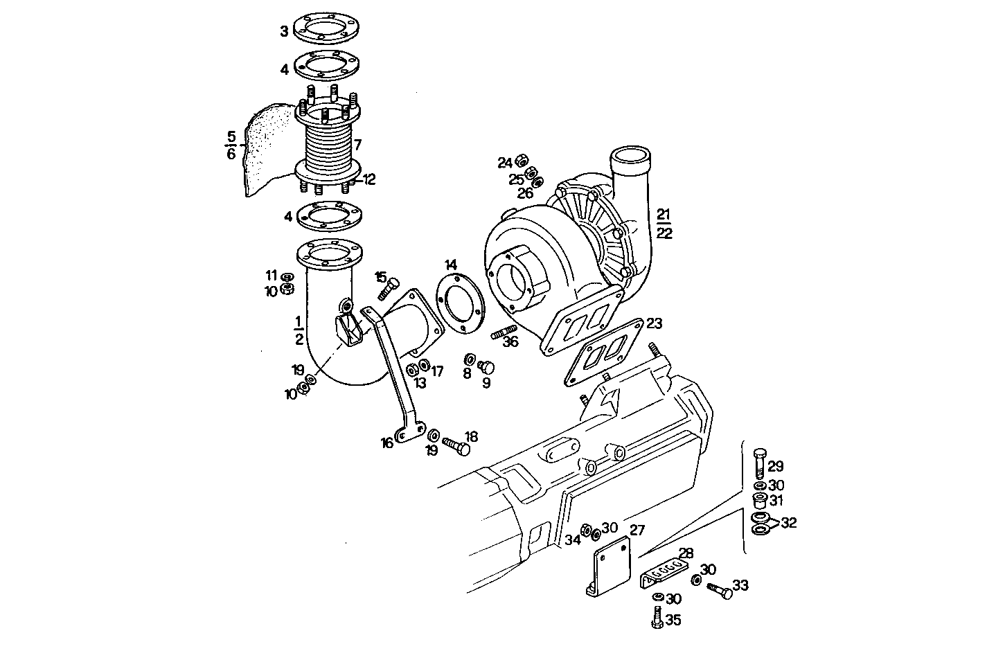TURBOCHARGER - 8281SRM50.31 8281SRM50 parts diagram