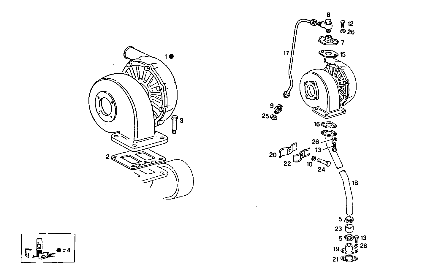 TURBOCHARGER - 8065SRU26.04A581 8065SRU26 parts diagram