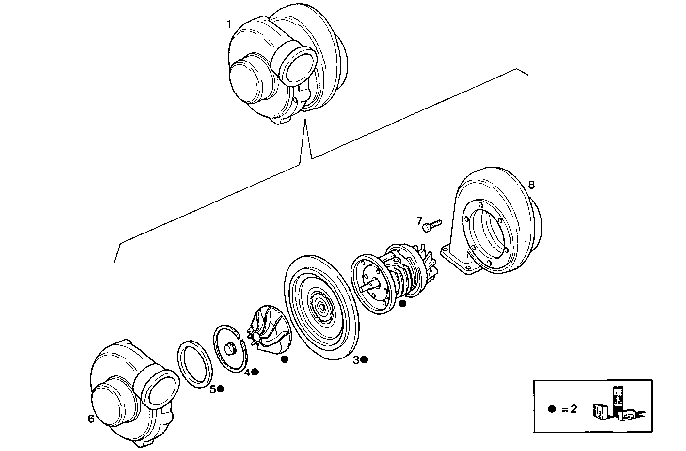 TURBOCHARGER - 7450SU00.00 7450SU00 parts diagram