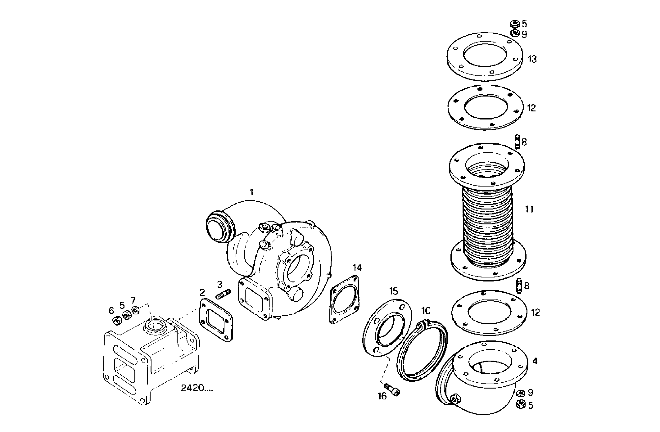 TURBOCHARGER - C78ENTM30.10-C 12/03 CURSOR 8 parts diagram