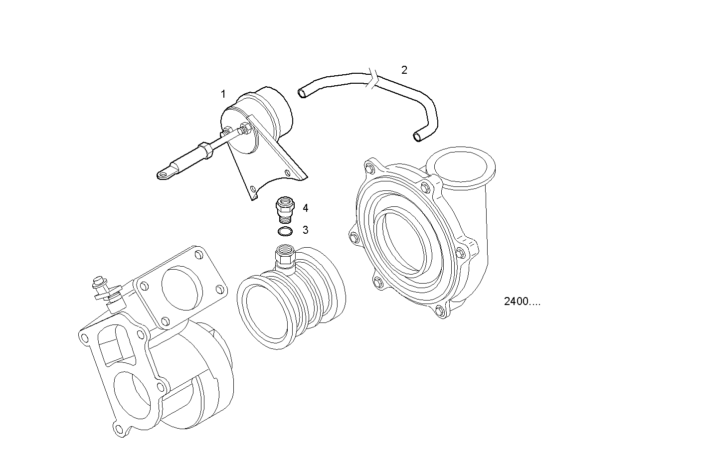 TURBOCHARGER (COMPONENTS) - N40ENTE21.00A001 NEF 4 electron. - TIER 2 parts diagram