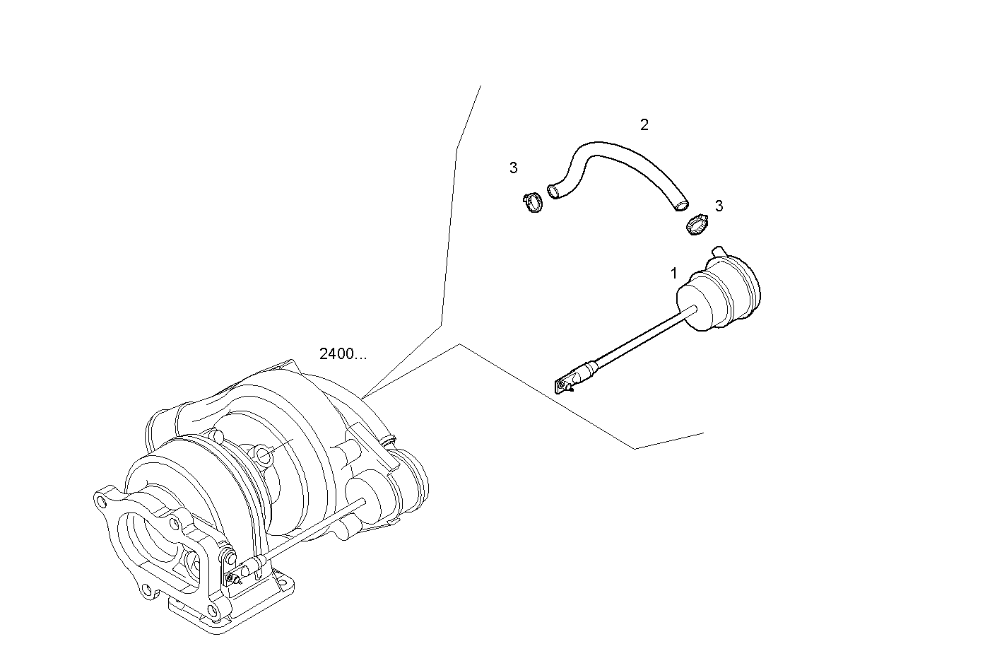 TURBOCHARGER - N45MRSD00.50A001 NEF 4 mechanic. - TIER 2 parts diagram