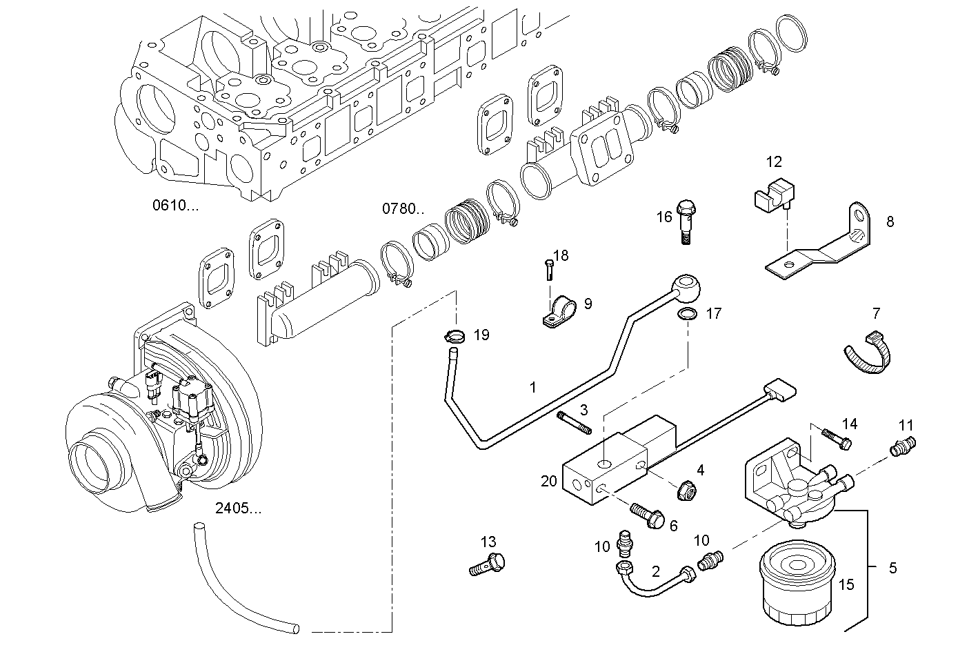CONTROL VALVE - F2BE0681A*BC13 CURSOR 8 - EURO 3 parts diagram